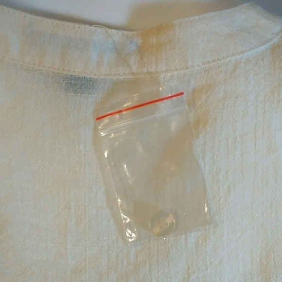 Mine Anthropologie Cream Cotton Blend Rayon Lace 3/4 Sleeves Blouse Size S - Picture 10 of 13